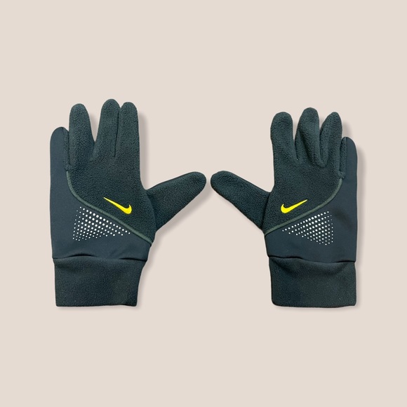 nike fit therma gloves fleece vintage gold large